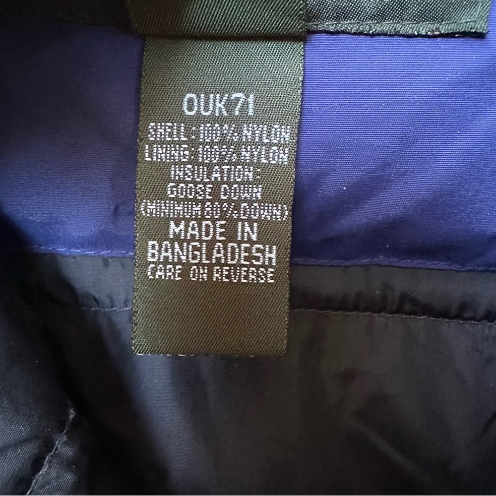 L.L.Bean Goose Down Parka Jacket Men’s XL Blue Winter Coat Nylon Shell - Picture 6 of 15